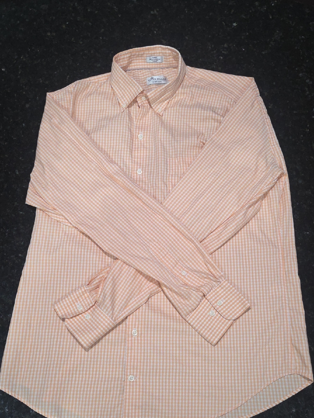 Peter Millar "Crown Soft" Peach Dress Shirt. Resales $155 To $165 (See Pic)